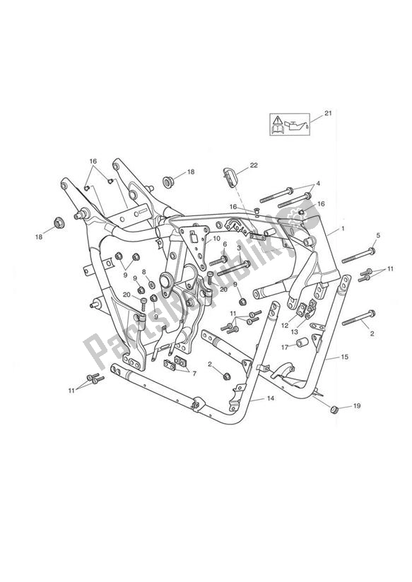 All parts for the Main Frame & Fittings of the Triumph America Carburettor 790 2002 - 2007
